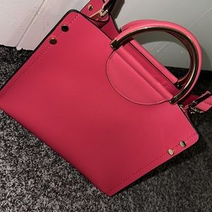 Beautiful gold-tone multi-way crossbody tote bag